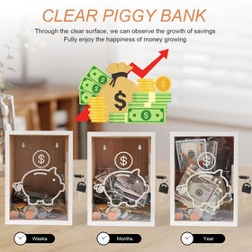 Mczxon transparent design lets you watch money accumulate over time.