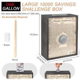 Mczxon wooden savings box with lid open for easy access.