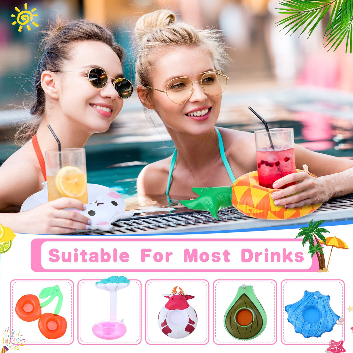 Meanplan red lips drink float keeps your drink within reach while you sunbathe.