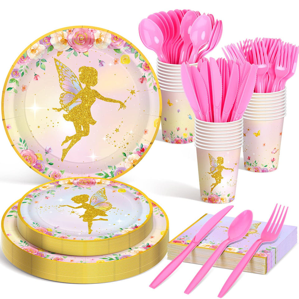 Meanplan Fairy Tableware Set 9-inch dinner plates for a festive fairy party look