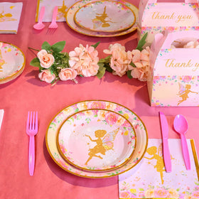 Meanplan Fairy Tableware Set plastic cutlery forks for sturdy dining and disposal