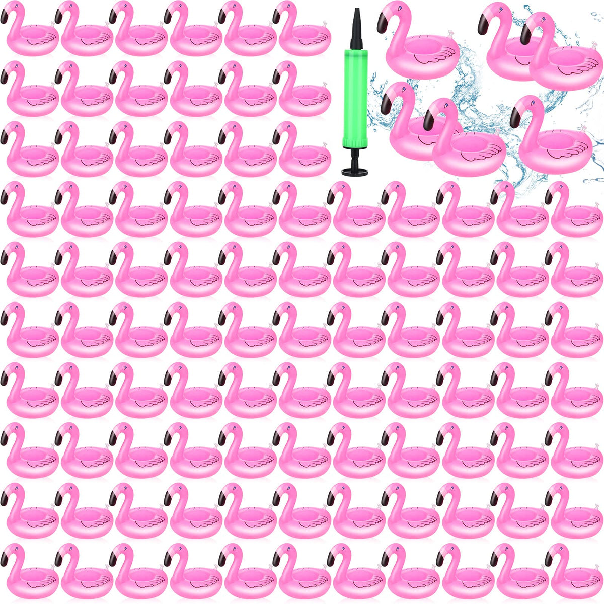 Meanplan flamingo drink holder inflated in pool provides secure beverage support.