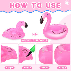 Meanplan bright pink flamingo drink holder helps keep drinks within reach.