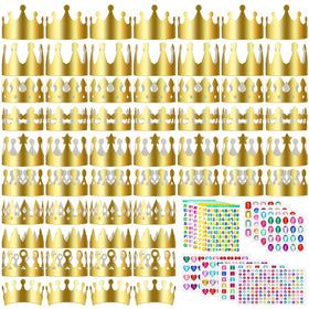 Meanplan gold paper crowns pack for festive DIY party decorating.