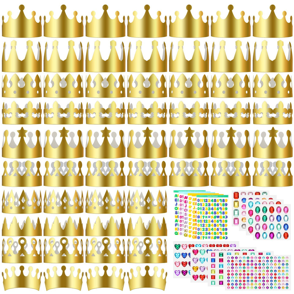 Meanplan gold paper crowns pack for festive DIY party decorating.