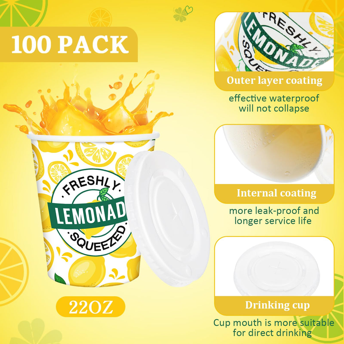 Meanplan lemonade cups stacked neatly to save space.