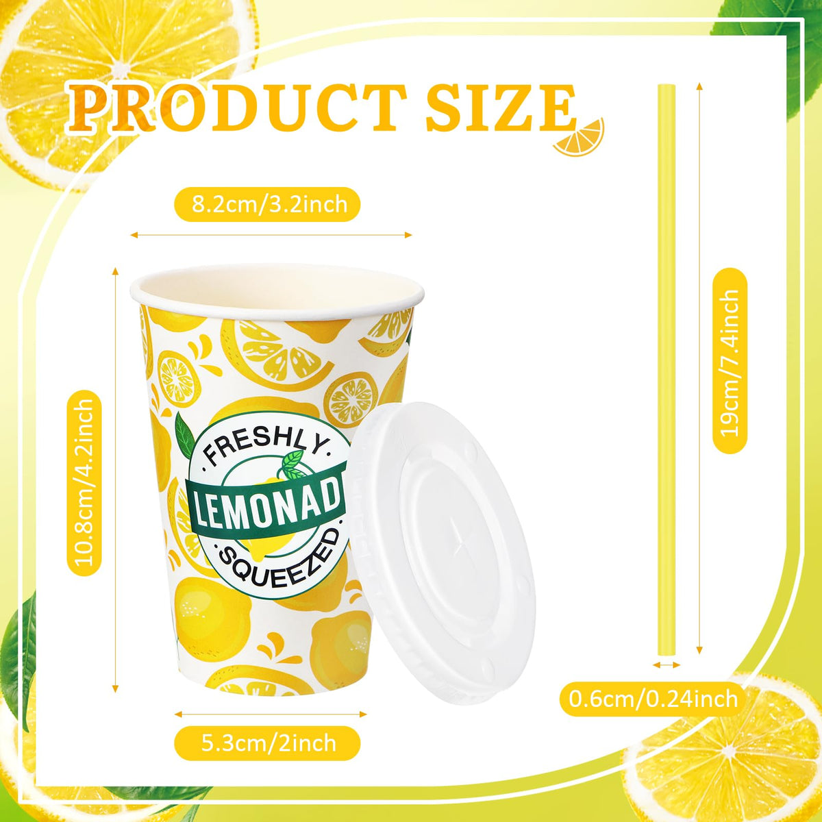 Meanplan lemonade cups with straws ready for quick service.