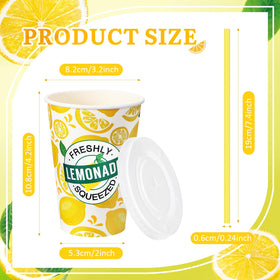 Meanplan lemonade cups with straws ready for quick service.
