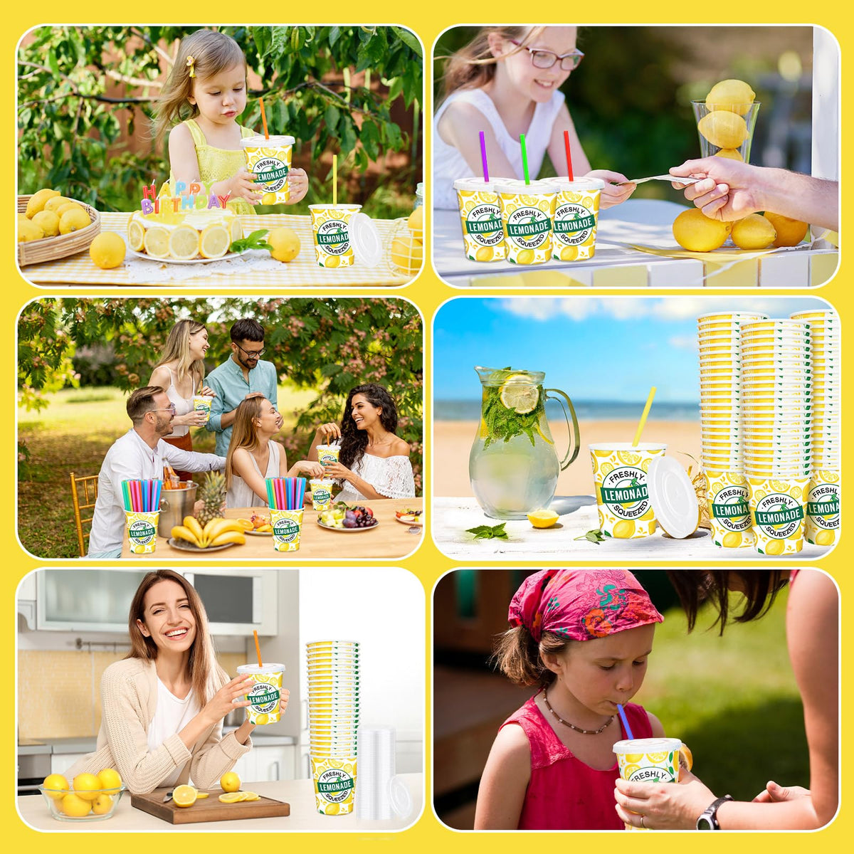 Meanplan lemonade party setup on table for beverage service.