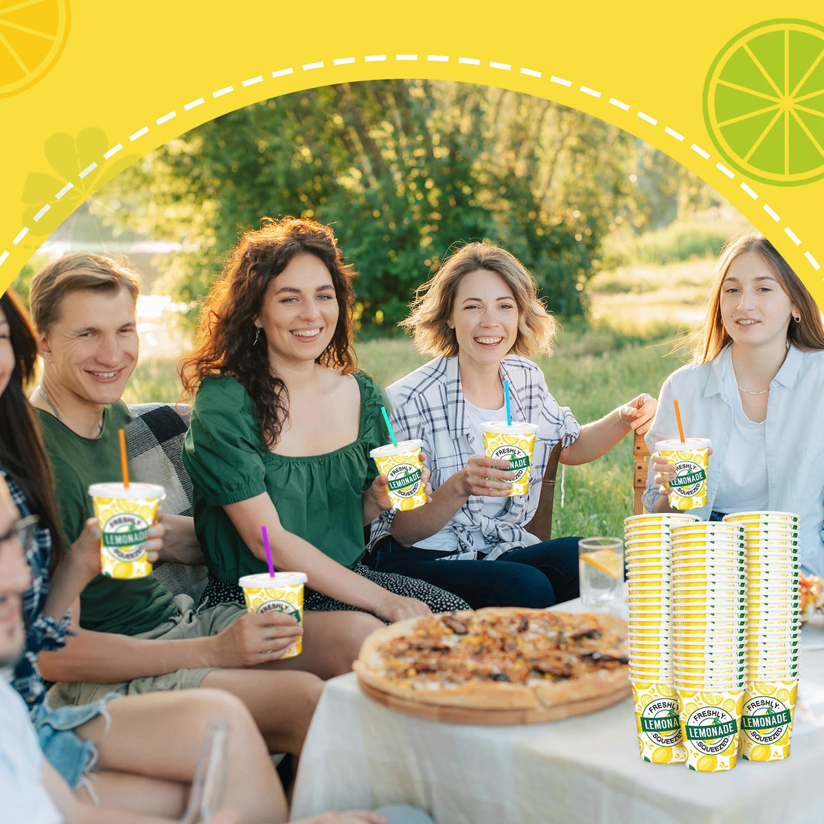 Meanplan lemonade straw and cup set for easy sipping on the go.