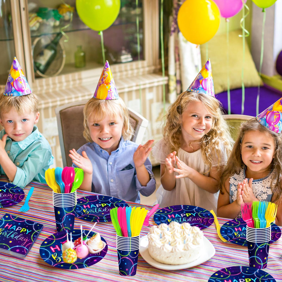 Meanplan neon birthday knives provide safe, disposable dining tools for any guest