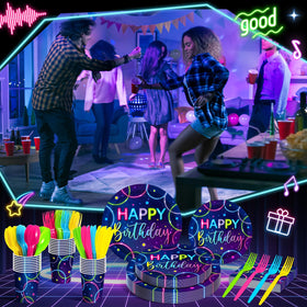 Meanplan neon birthday napkins offer soft, absorbent 3-ply for quick cleanups