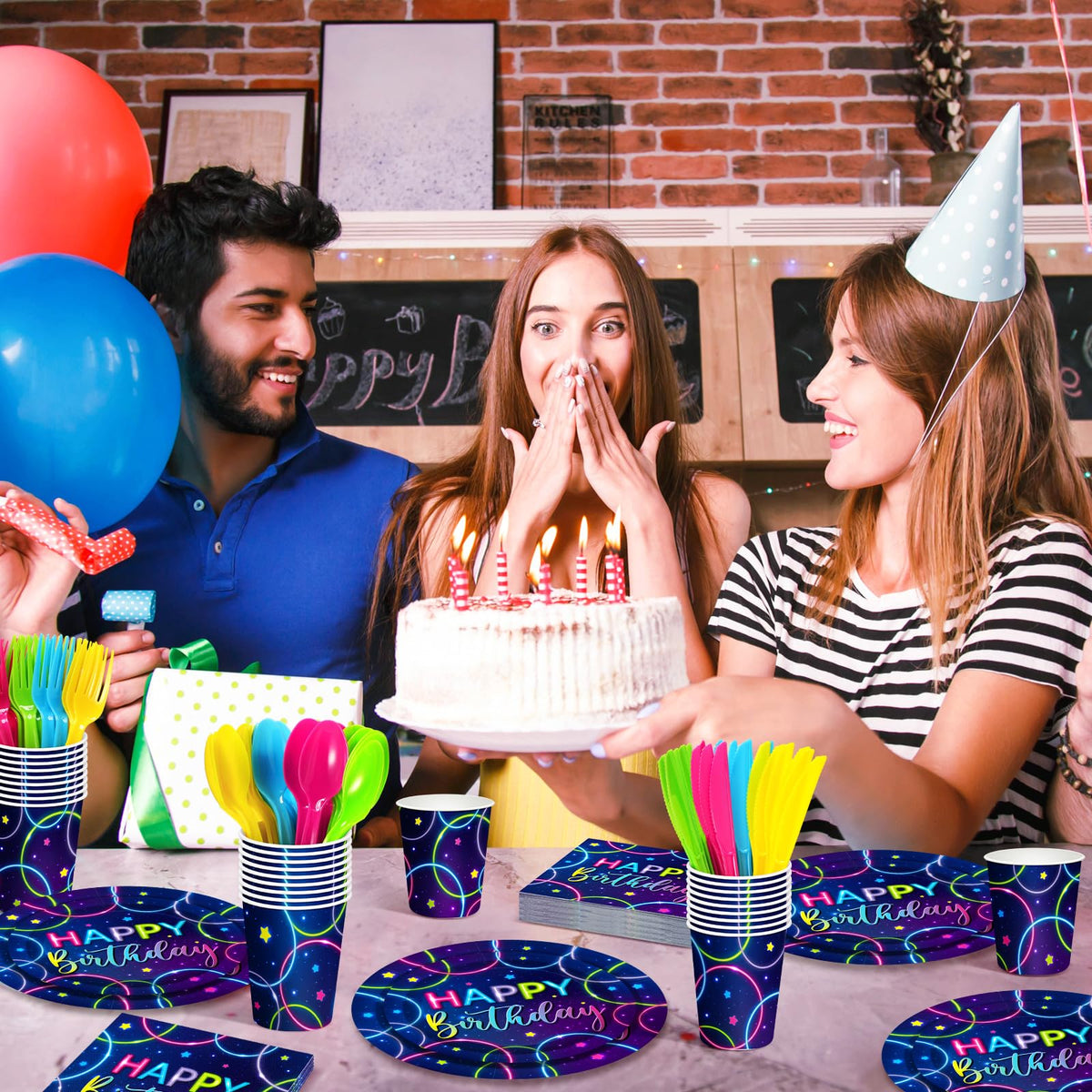 Meanplan neon birthday spoons enable kid-friendly serving and desserts