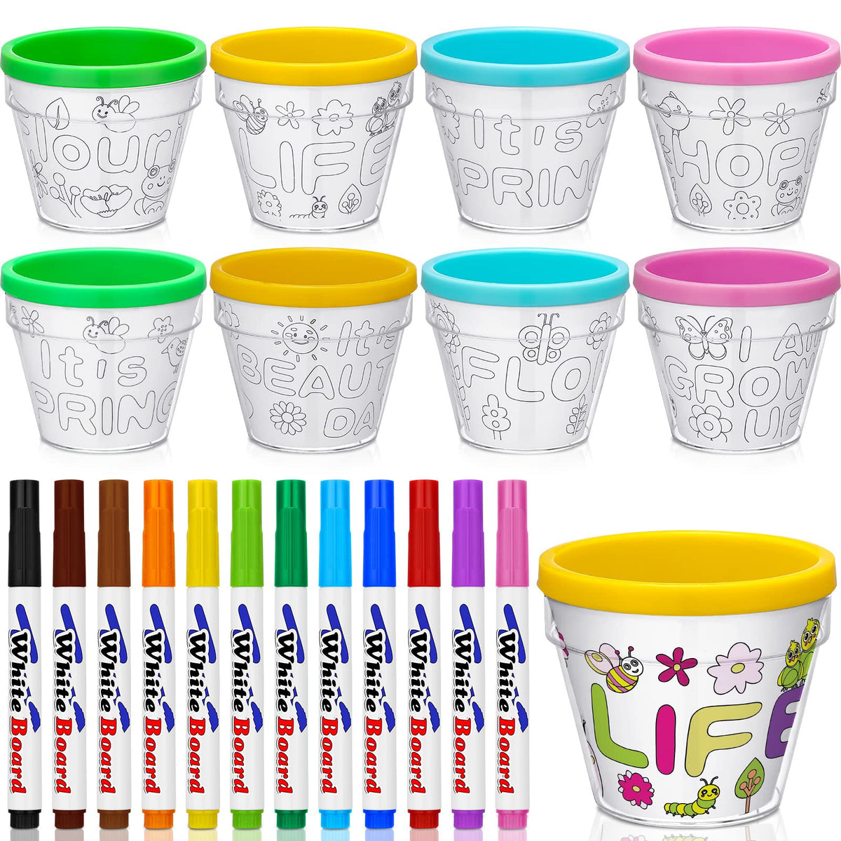 Meanplan paint-your-own flower pot 4in for creative decor.
