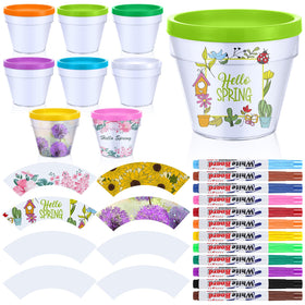 Meanplan paint your own flower pots kit with 16 pots for creative decor