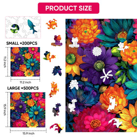 MEATRN chrysanthemum puzzle laser-cut precision enhances clean edges and snug interlock.