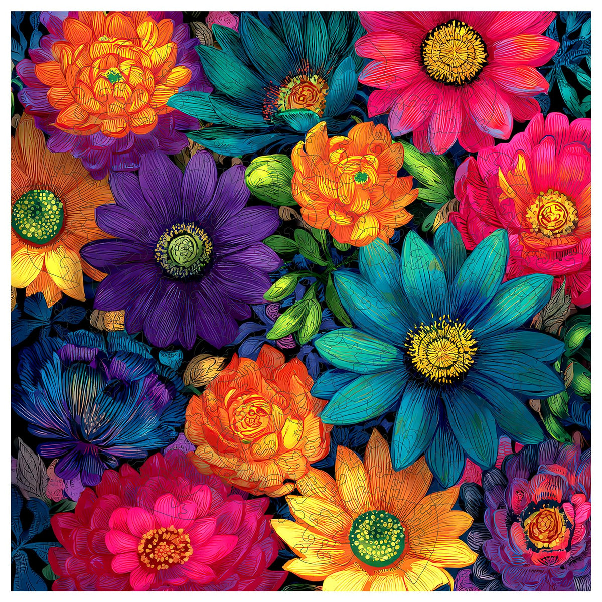 MEATRN multicolor puzzle pieces arranged for vibrant display and educational fun.