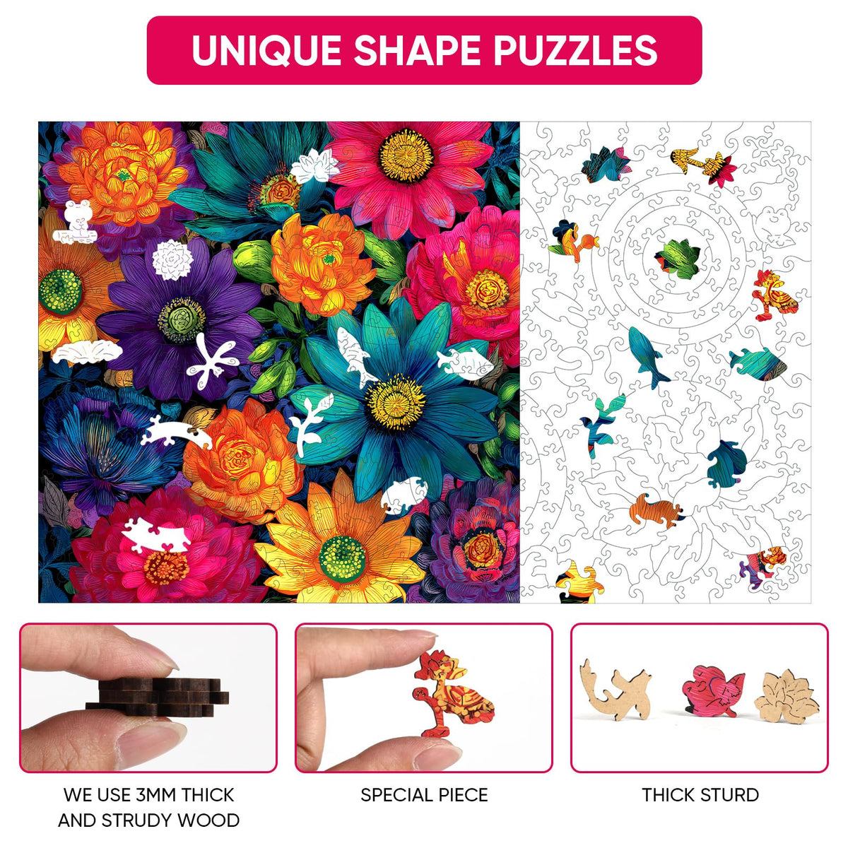 MEATRN puzzle wall-art display-ready piece to decorate living room.