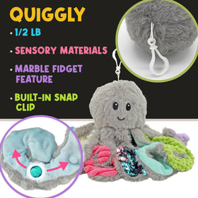 MEAVIA octopus Quiggly with snap clip for backpack attachment