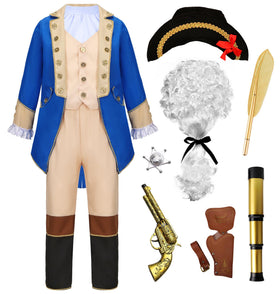 Mecamelon Washington costume blue coat full view for school events and reenactments
