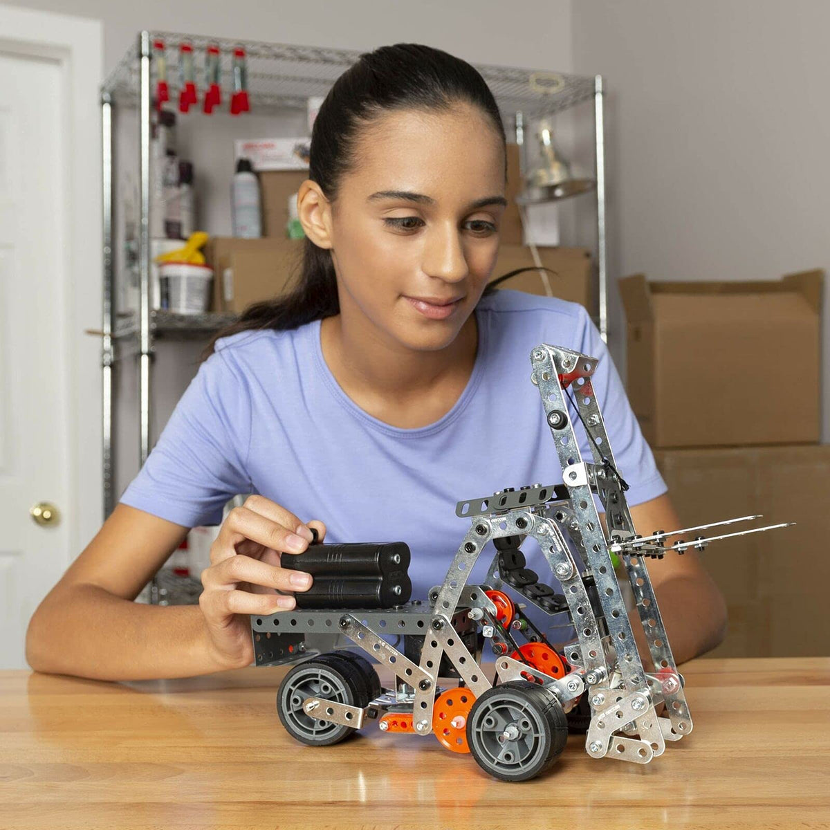 MECCANO broadcasting vehicle model highlights engineering storytelling play.