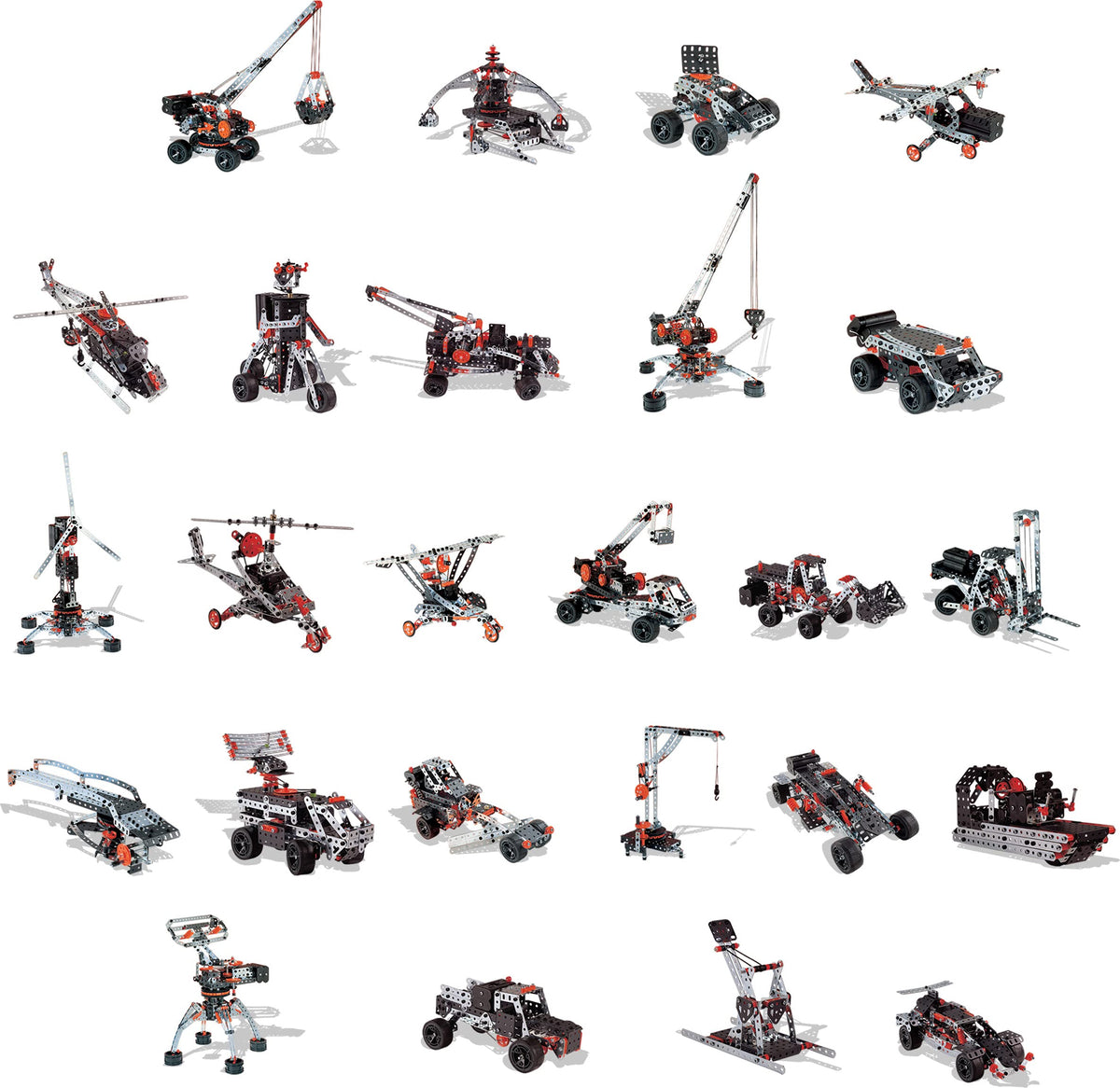 Meccano buggy crane in action powered by the 6V motor
