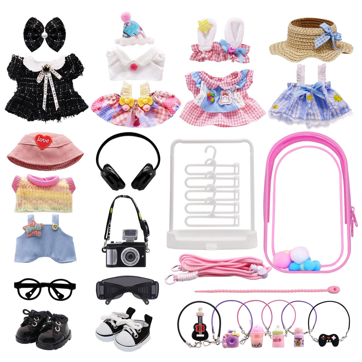 MechField Labubu display bag with clothes set offering organized storage for dolls and outfits.