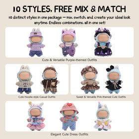 MechField Labubu glasses and shoes accessory set for stylish, pose-friendly 15–17 cm dolls.