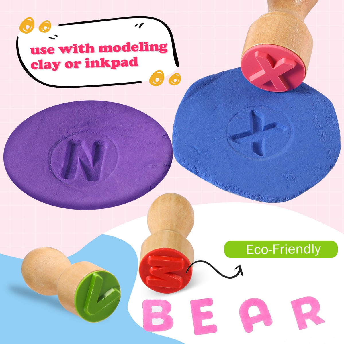 MeCids flashcards paired with stamps to reinforce letters and numbers