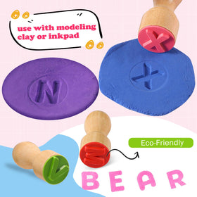 MeCids flashcards paired with stamps to reinforce letters and numbers