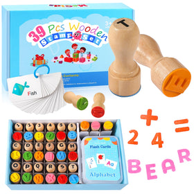 MeCids wooden alphabet stamps for hands-on spelling practice