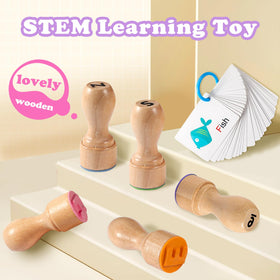 MeCids wooden number stamps for counting and math play