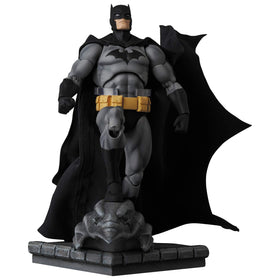 Medicom Batman Hush Black Version diorama-ready pose in a dramatic scene