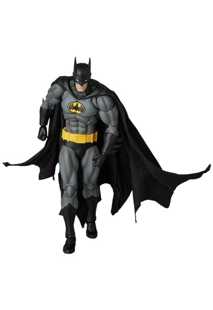 Medicom Mafex Knight Crusader Batman Black Version in a dynamic main pose for display.