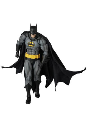 Medicom Mafex Knight Crusader Batman Black Version in a dynamic main pose for display.