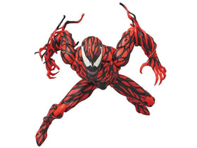Medicom Mafex Carnage Comic Ver. 160mm expressive face captures intensity in close-up shots.