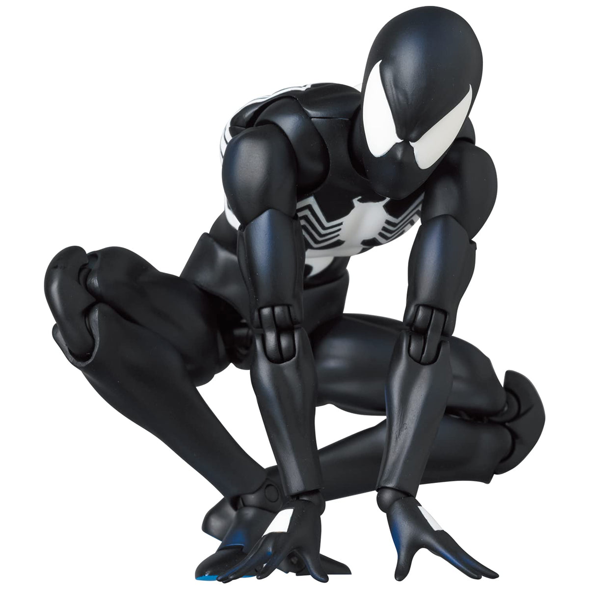 Medicom MAFEX Spider-Man Black Costume with 3 heads for varied expressions.