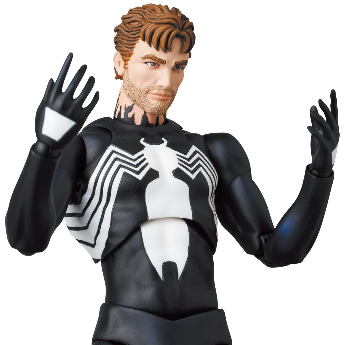 Medicom MAFEX Spider-Man Black Costume web parts for action recreation.