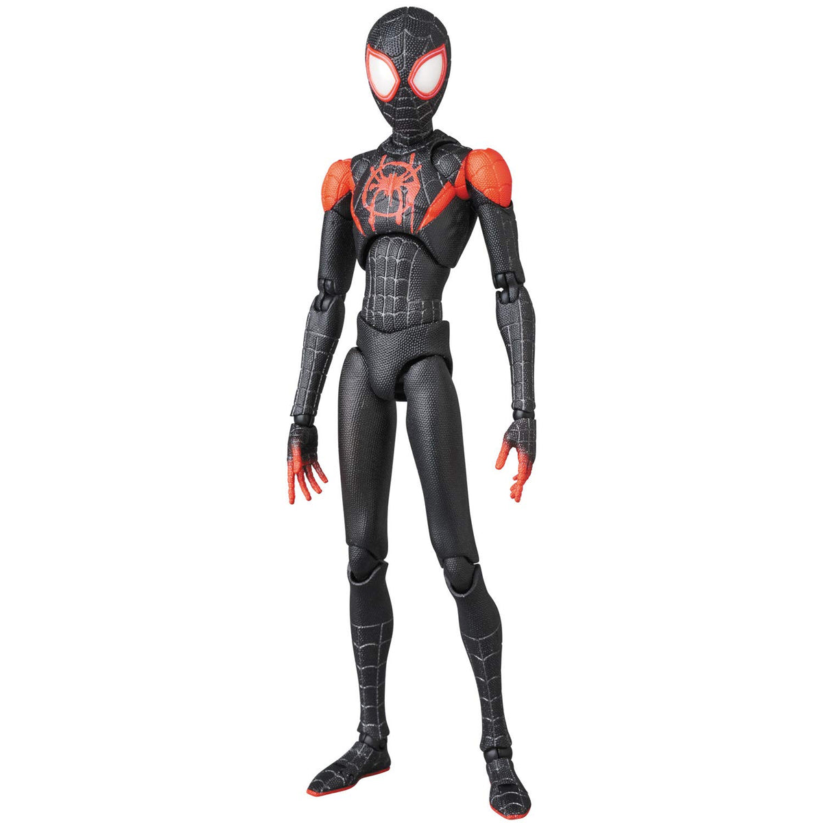 Medicom MAFEX Miles Morales packaging enhances display appeal.