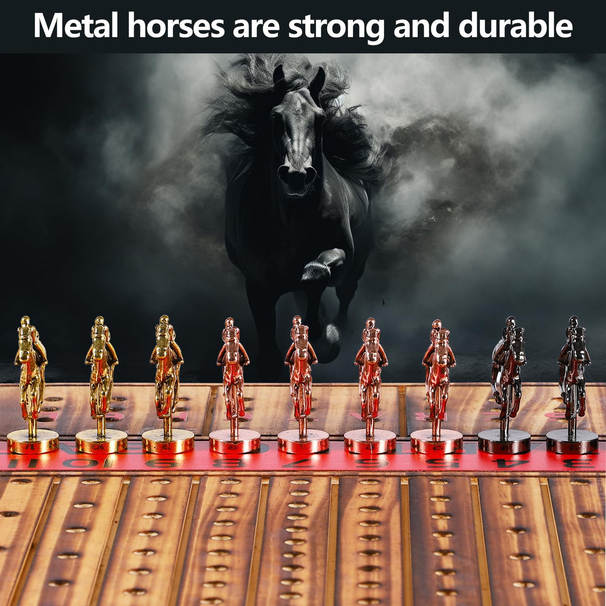 Medikaison Horse Racing Dice Pack closeup highlights durable dice for smooth turns