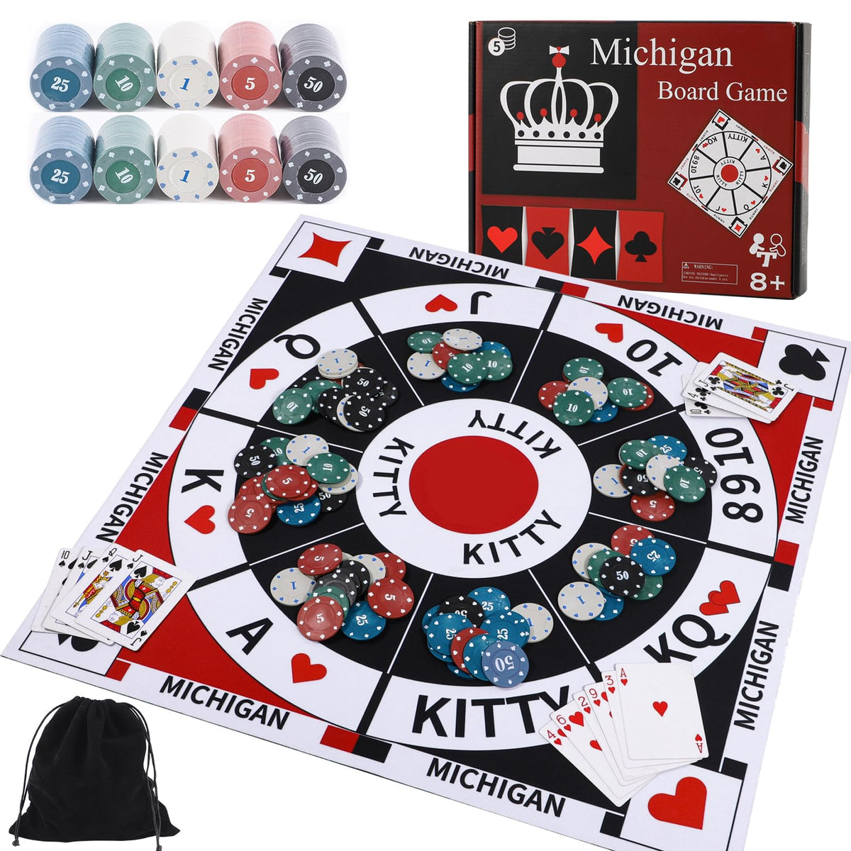 Medikaison Michigan Rummy board mat folded for easy storage and travel