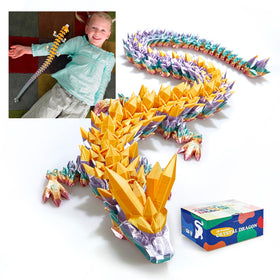 Meet Gladness 24-inch dragon, articulated display piece for shelves and creative play.