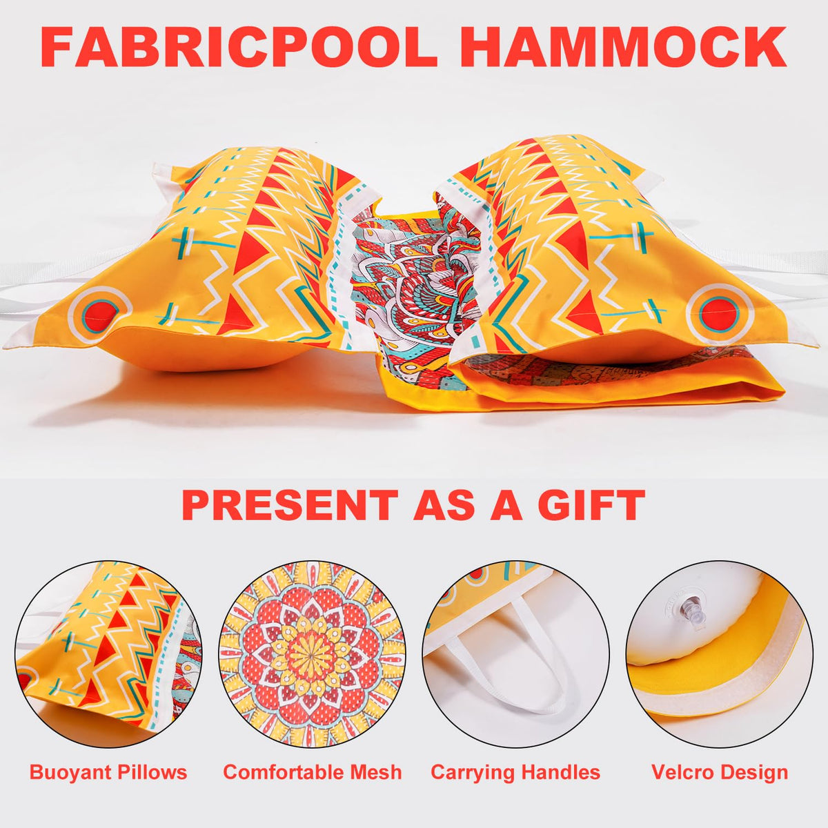 Meetinext 2-Pack pool hammock float features durable fabric for lasting summer fun