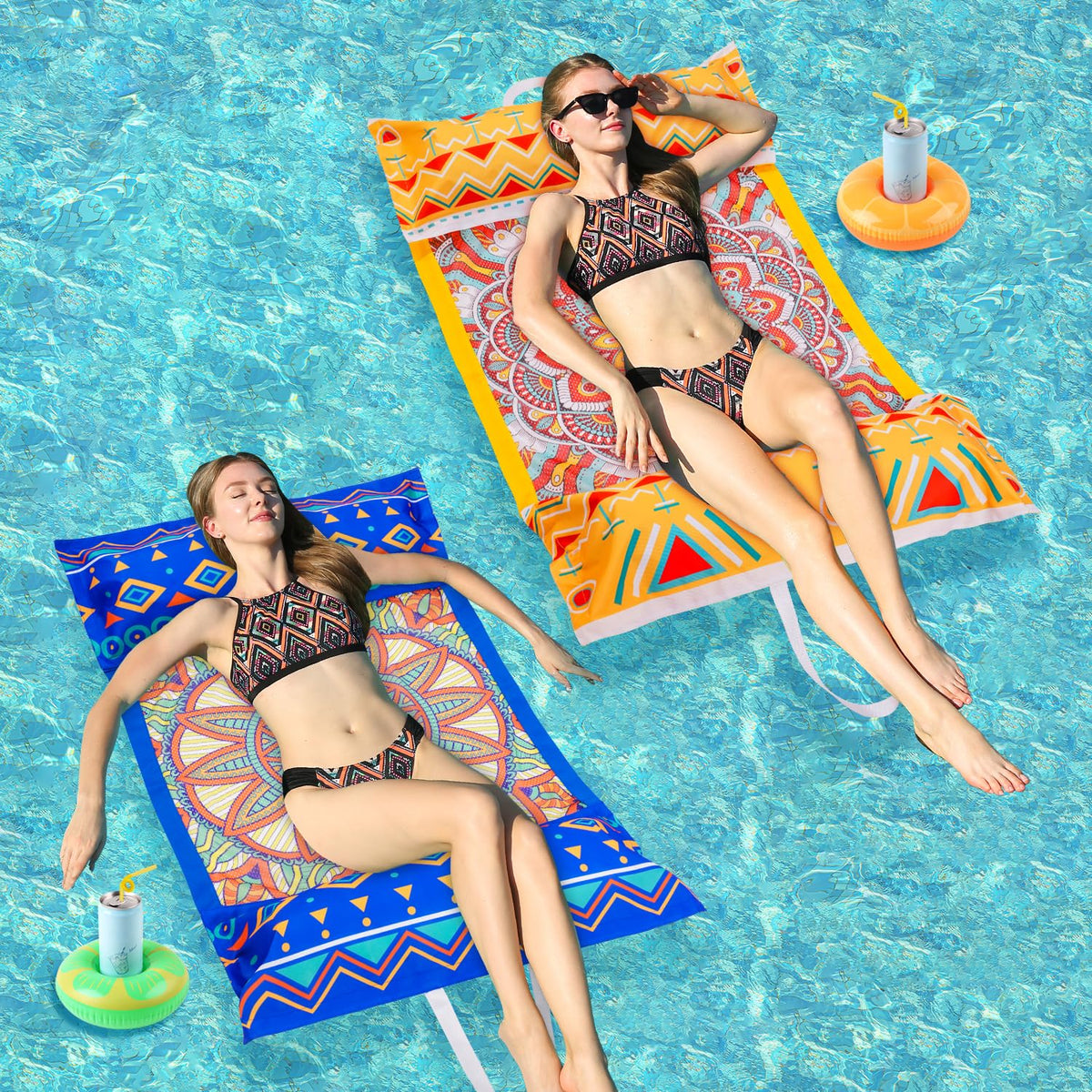 Meetinext 2-Pack pool hammock float lounge setup for relaxed poolside lounging