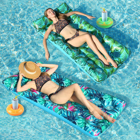 Meetinext 2-pack comfort pool floats with headrest for neck support and relaxing sun sessions