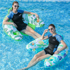 Meetinext 2-pack inflatable pool float chair front view with cup holder for relaxed pool days.