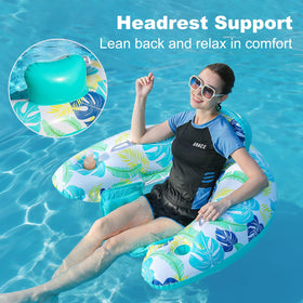 Meetinext 2-pack inflatable pool float chair side view showing built-in handles for easy entry.