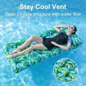 Meetinext adult-size pool float measures 67 by 34 inches for roomy lounging