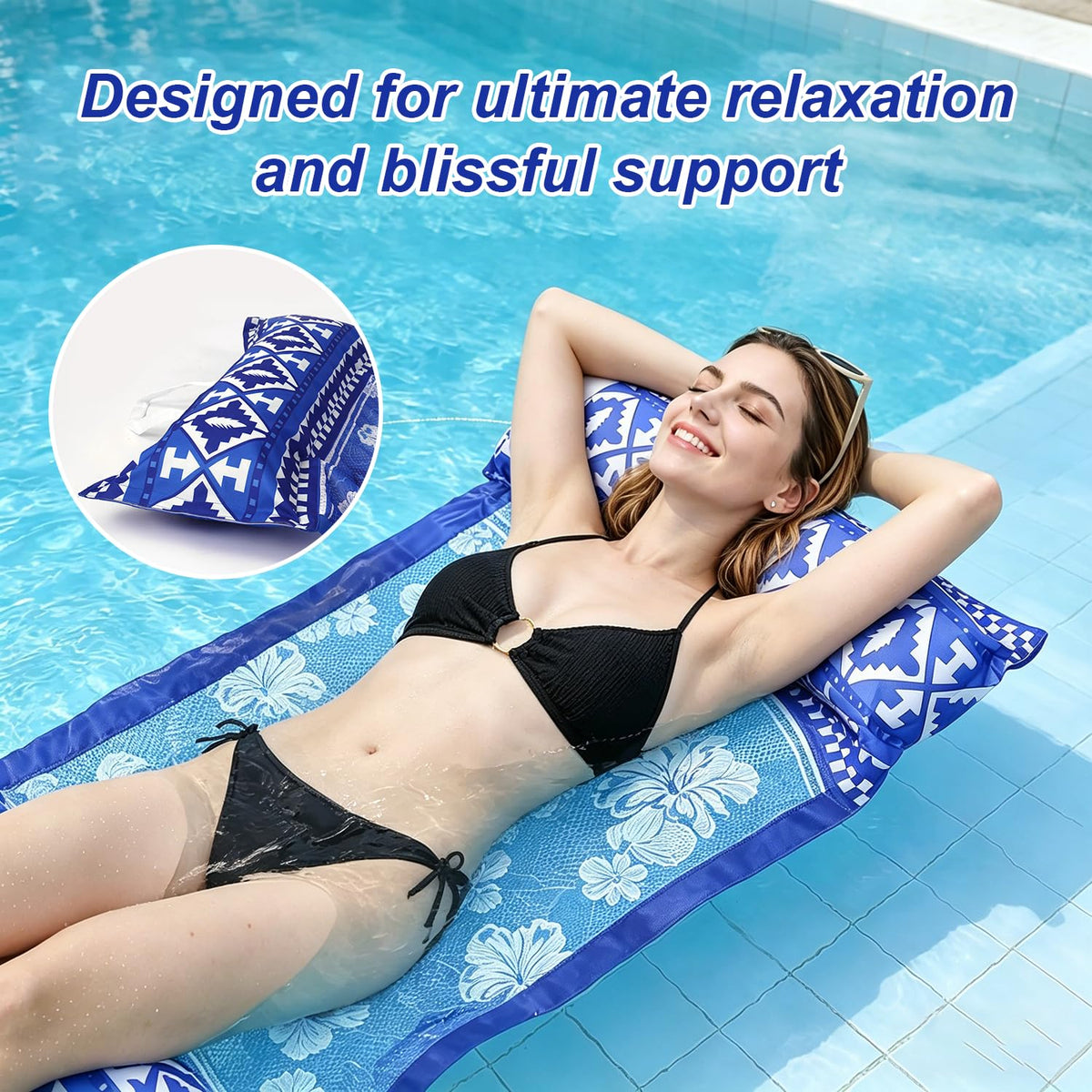 Meetinext easy-on-off pool float enables simple entry and exit