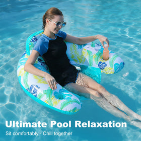 Meetinext pool float chair cup holder close-up highlighting drink accessibility.